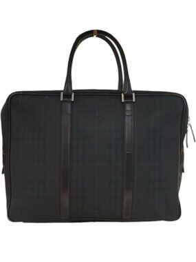 757191CR C2 Burberry Business Bag Navy Blue Leather